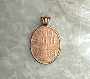 Saints of Christ Orthodox Icon Jewelry – Ovale (Oval- Shaped) pendant of the Saint John the Baptist in rose gold or rose gold plated. (Back Side)