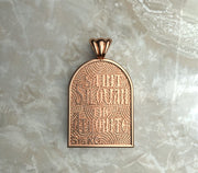 Saints of Christ Orthodox Icon Jewelry – Apse (Dome - Shaped) pendant of the Saint Silouan the Athonite in rose gold or plated rose gold. (Back Side)