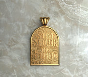 Saints of Christ Orthodox Icon Jewelry – Apse (Dome - Shaped) pendant of the Saint Silouan the Athonite in yellow gold or plated yellow gold. (Back Side)
