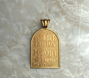 Saints of Christ Orthodox Icon Jewelry – Apse (Dome - Shaped) pendant of the Saint Paisios of Mount Athos in yellow gold or plated yellow gold. (Back Side)